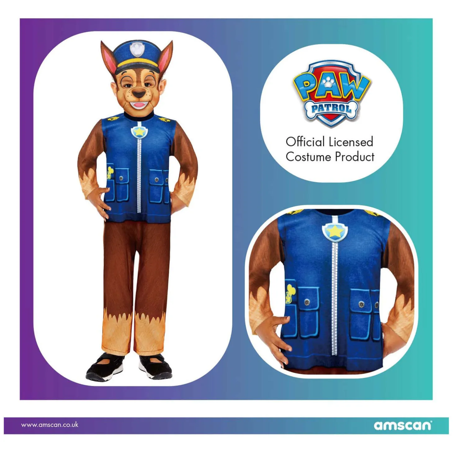 Kinderkostuum PAW Patrol Chase, 4-6 jaar