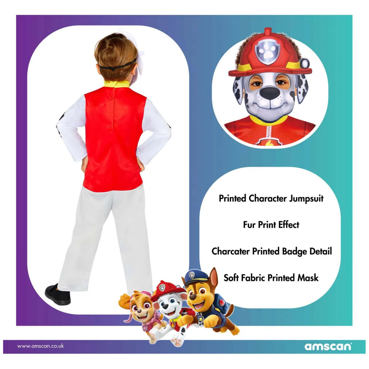 Kinderkostuum PAW Patrol Marshall, 3-4 jaar