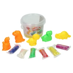 Kleiset in Opbergbox Dino Vormen - 6 Kleuren Klei