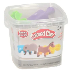 Kleiset in Opbergbox met Uitsteek Dierenvormen - 3 Kleuren Klei