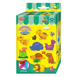 Kleiset met 2 Dinovormen en Tool - 3 Kleuren Klei