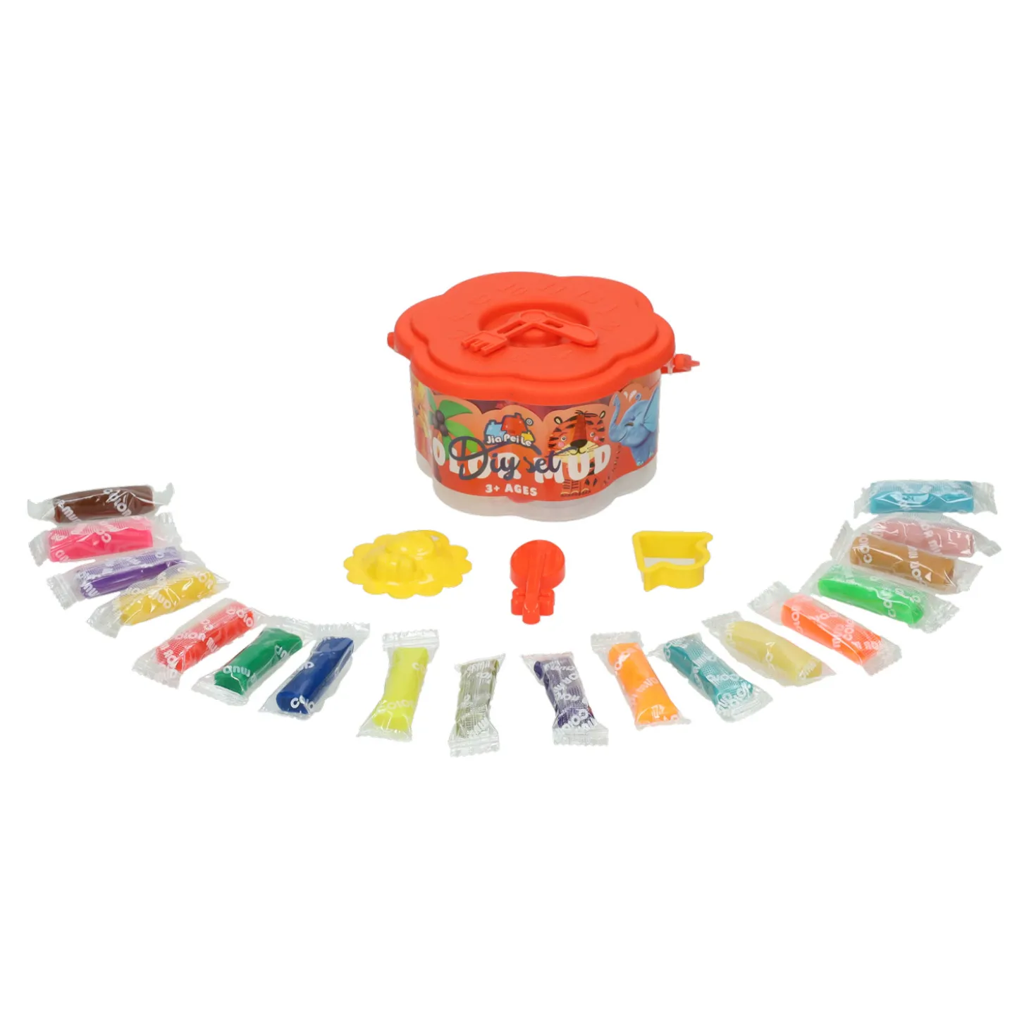 Kleisetje in Ton - 18 Kleuren Klei - 21dlg.