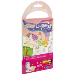 Kleur- en Activiteiten Set Roze met 5 Kleurpotloden