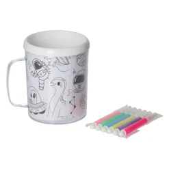 Kleur je eigen Beker Dino's Robots Ruimtevaartplaatjes - incl 6 stiften