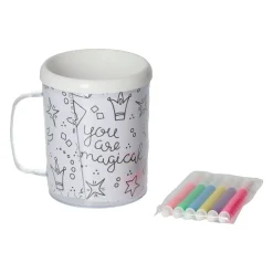 Kleur je eigen Beker Prinsessen Zeemeerminnen Eenhoorns - incl 6 stiften