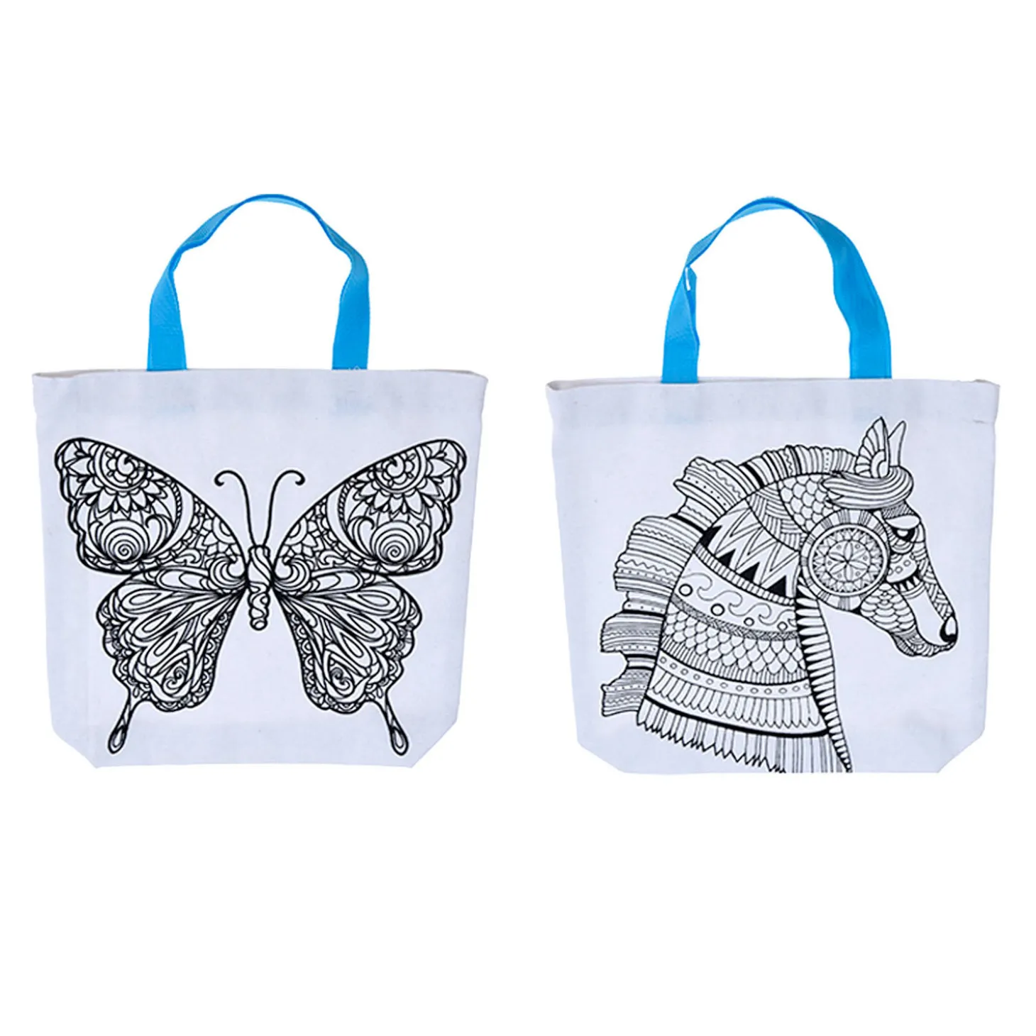 Kleur je eigen Tas - Vlinder / Paard