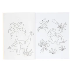 Kleurboek met Stickervel Dinosaurus