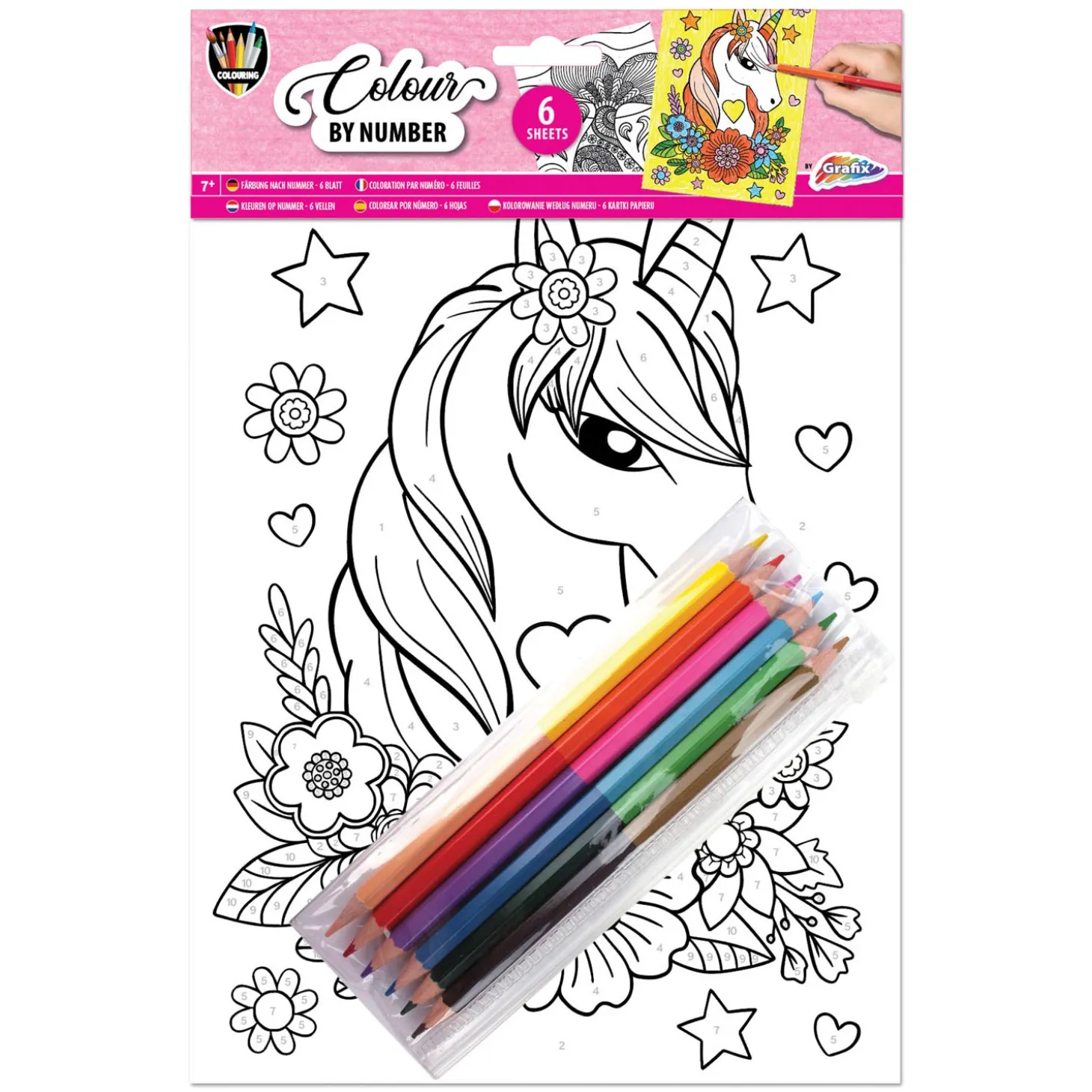 Kleuren op Nummer A4 - Eenhoorn