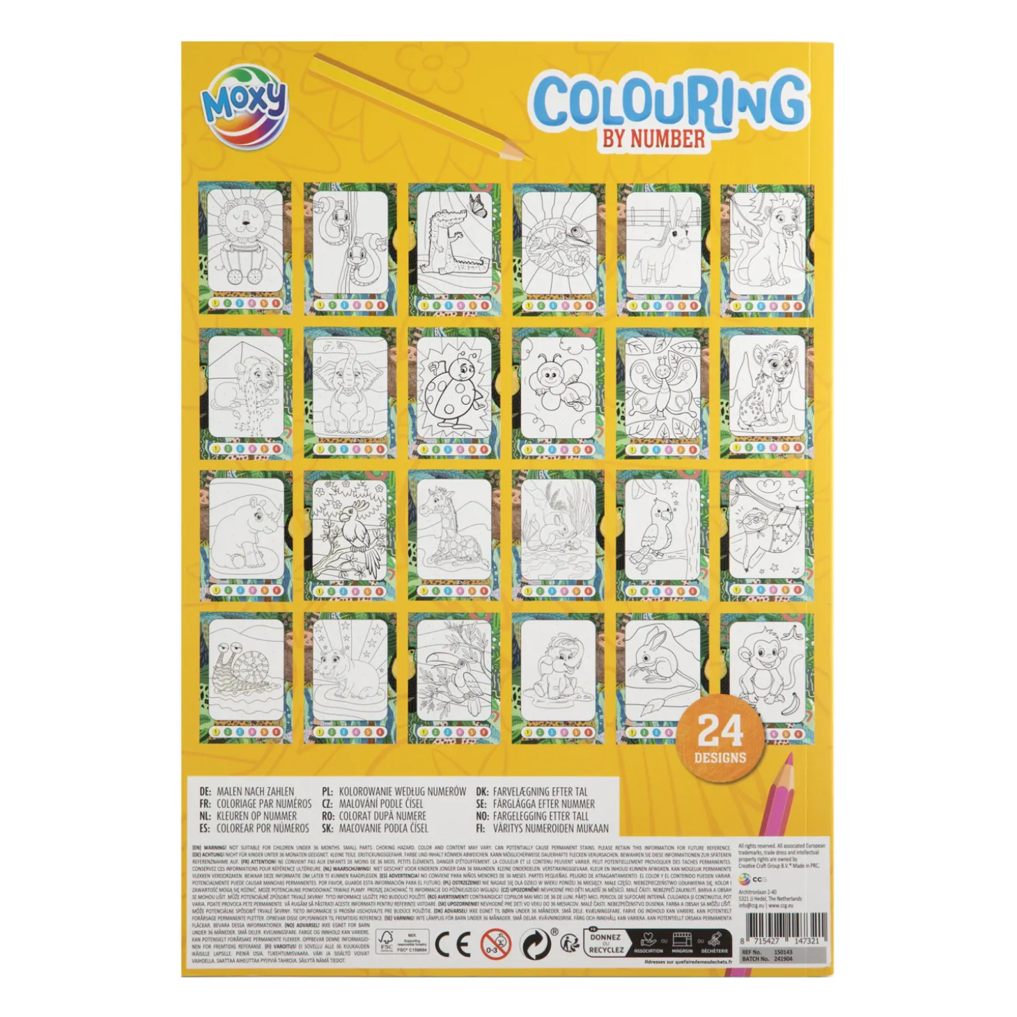 Kleuren op Nummer met 6 Kleurpotloden