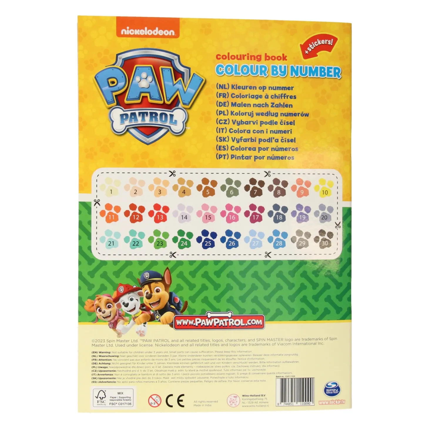 Kleuren op Nummer PAW Patrol