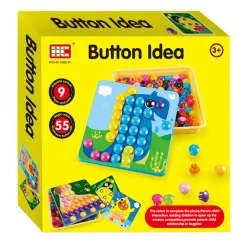 Kleurenbuttons met Opbergbox Geel, 55dlg.