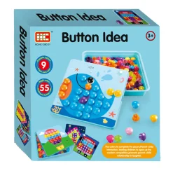 Kleurenbuttons met Opbergbox Blauw, 55dlg.