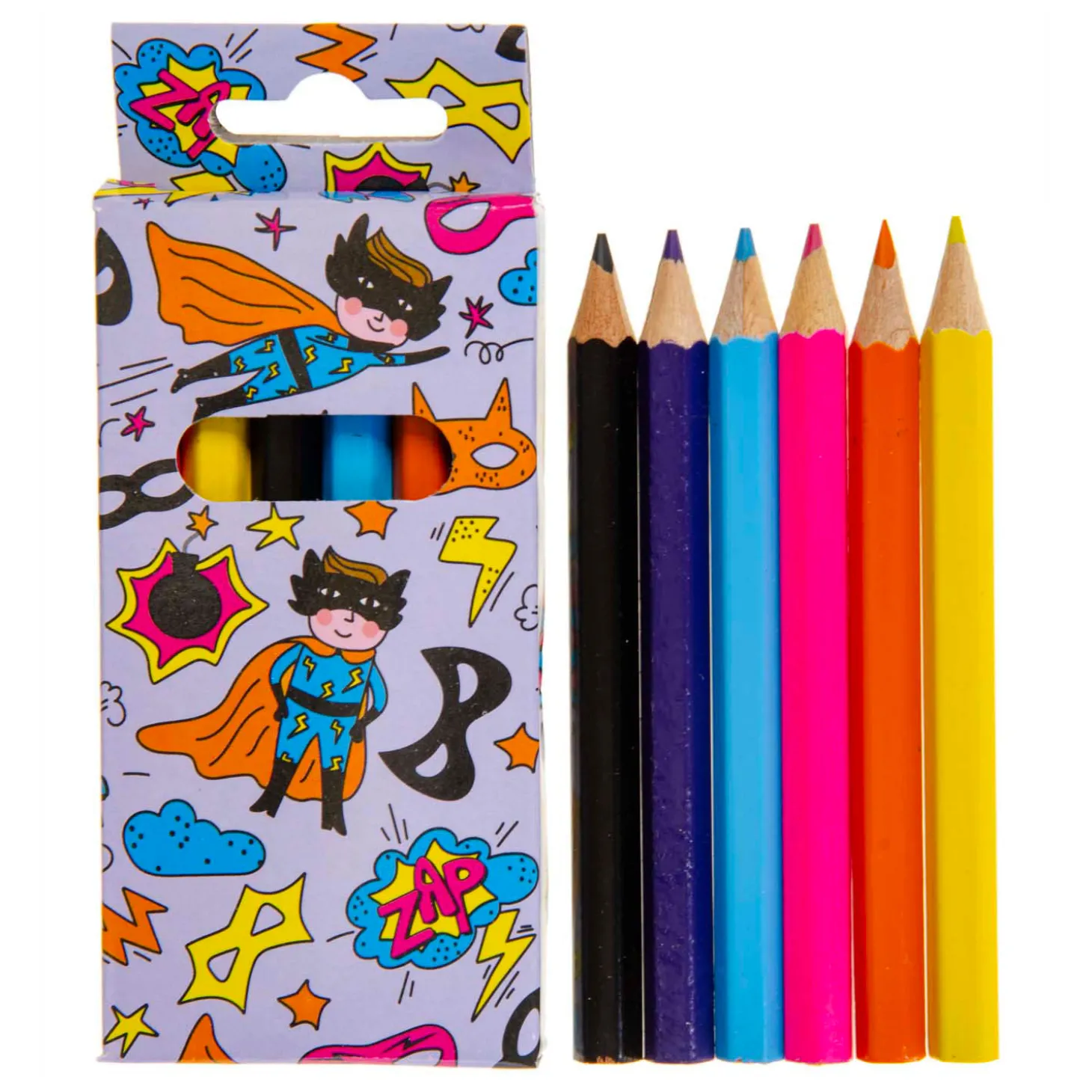 Kleurpotloden Superhero, 6st.
