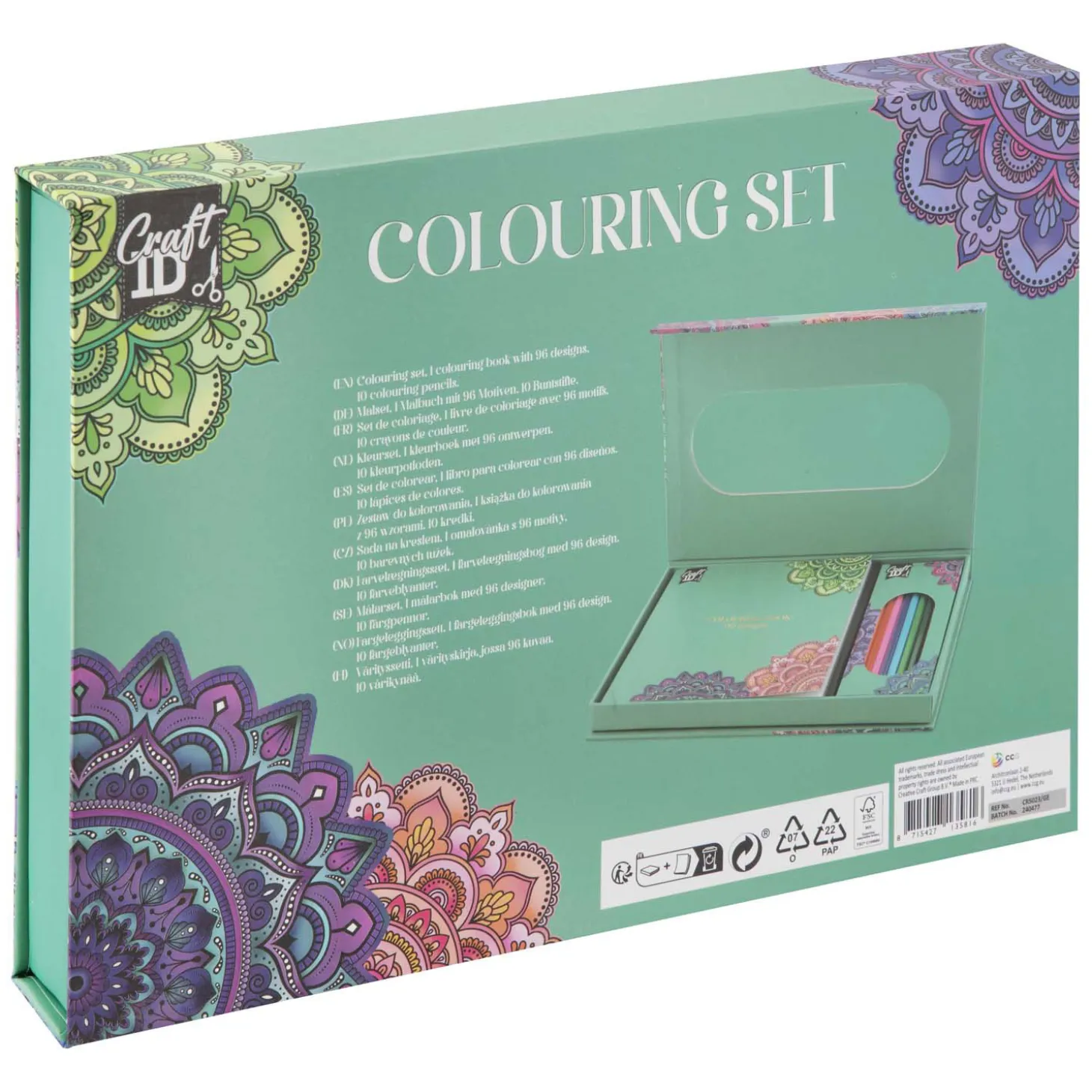 Kleurset Mandala met 10 Kleurpotloden