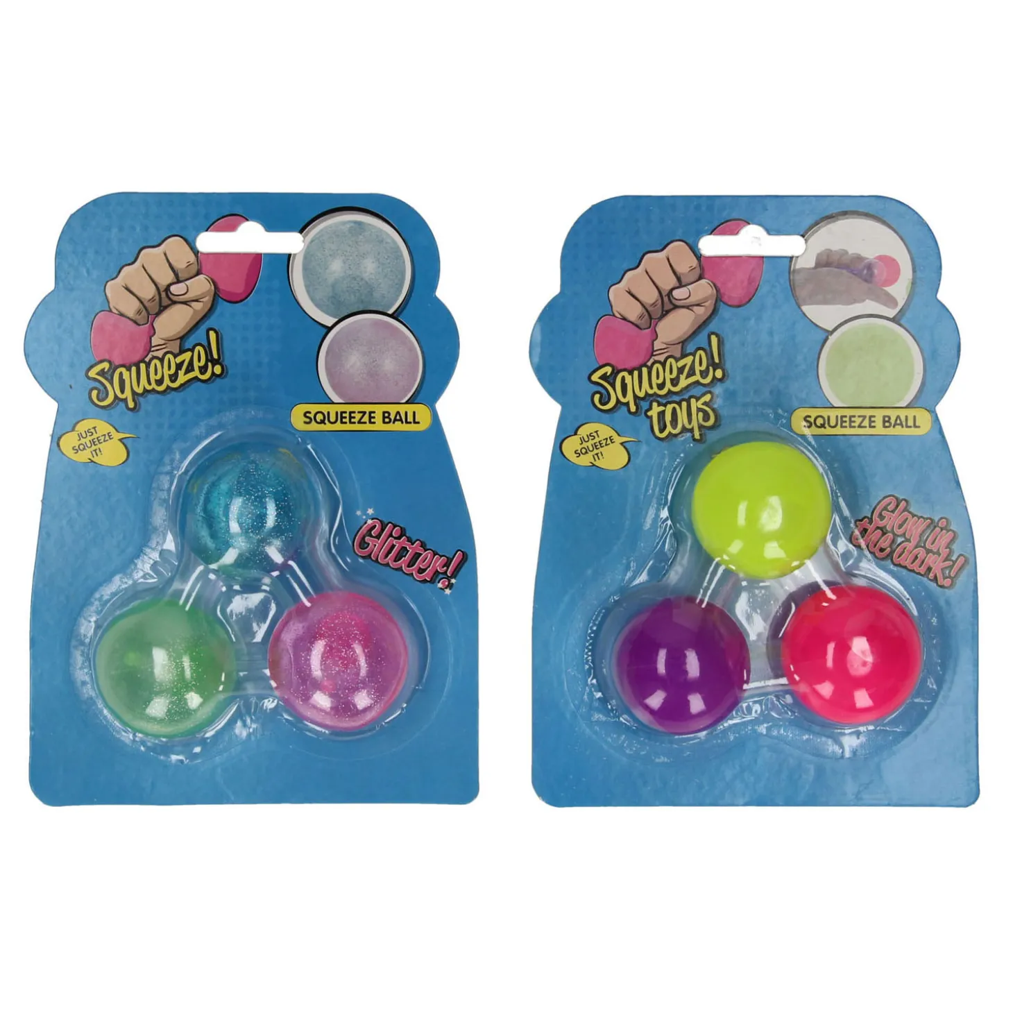 Knijpbal Sticky Kleur, Set van 3