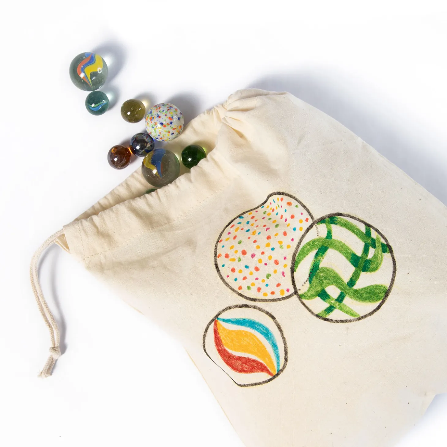 Knikkerzak Naturel, 5st.