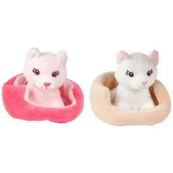 Knuffel Pluche Kat in Mand - 11cm