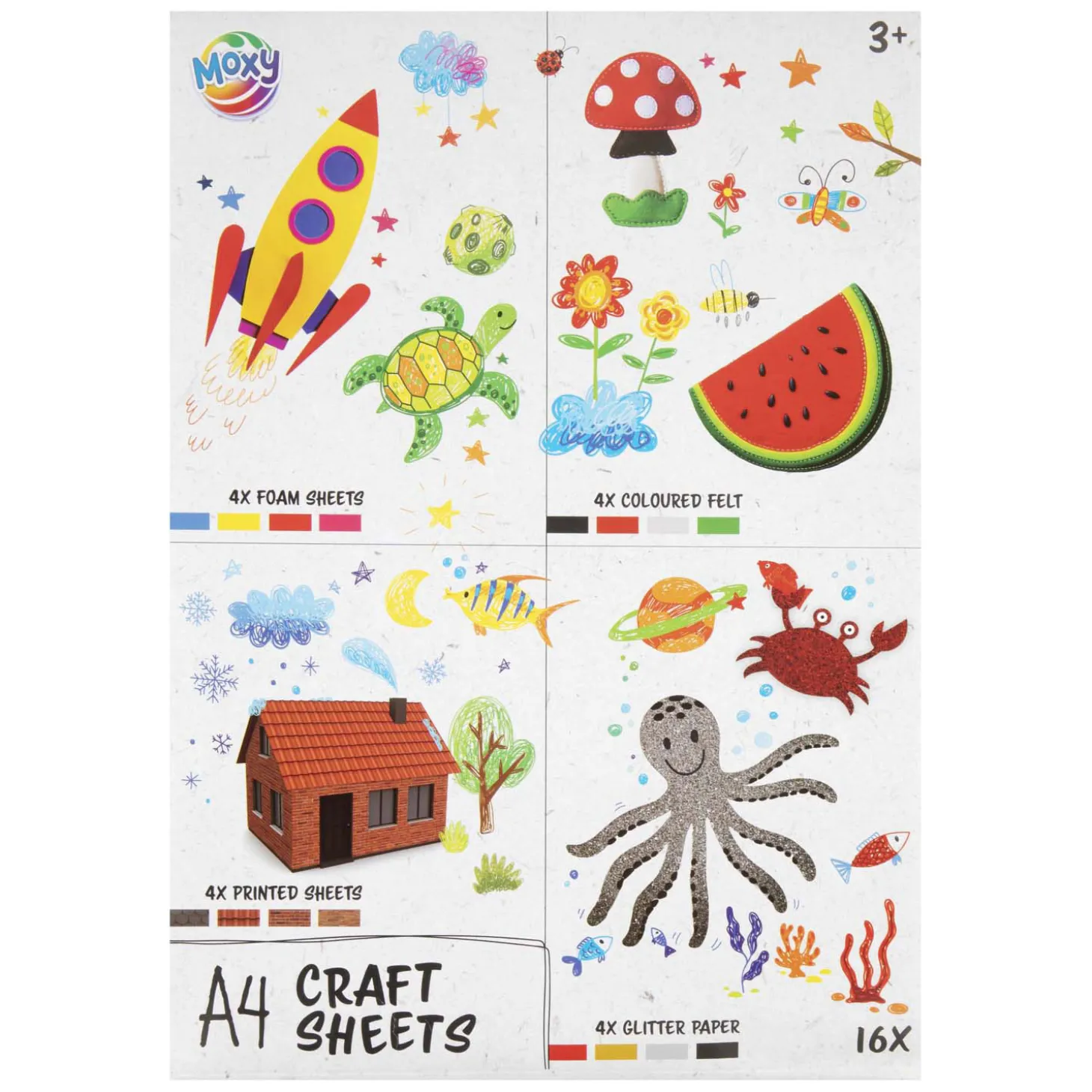 Knutselpapierset, 16dlg.