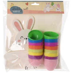 Knutselset Paashaas met Geschenkeieren, 8st.