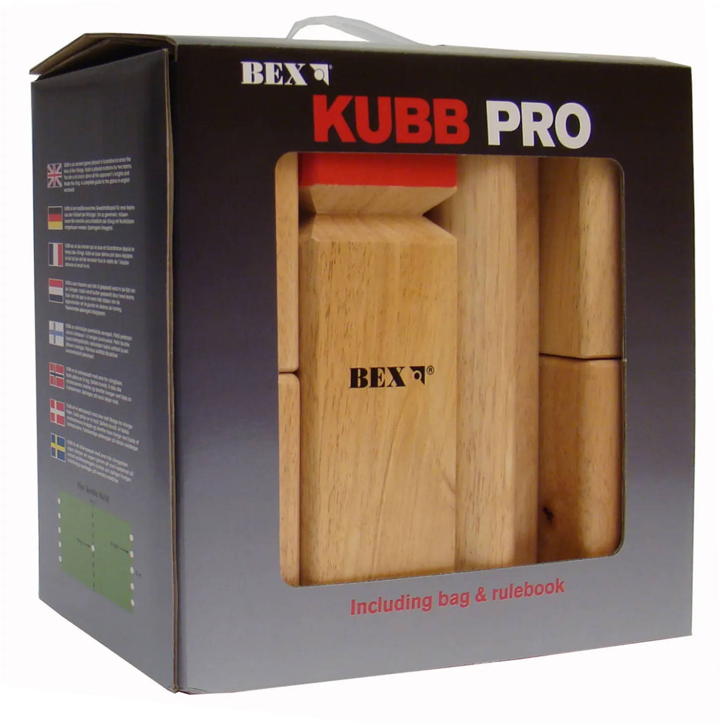 Kubb Pro Rubberhout met Rode Koning