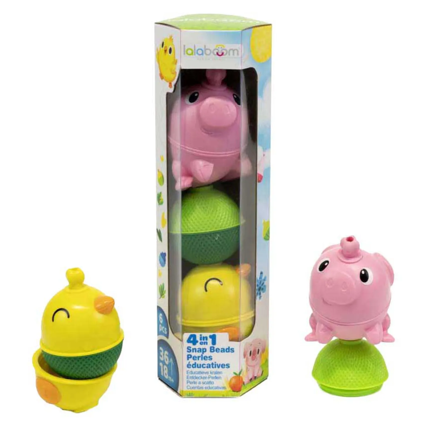 Lalaboom - Set Dieren Kip en Varken - 6st.