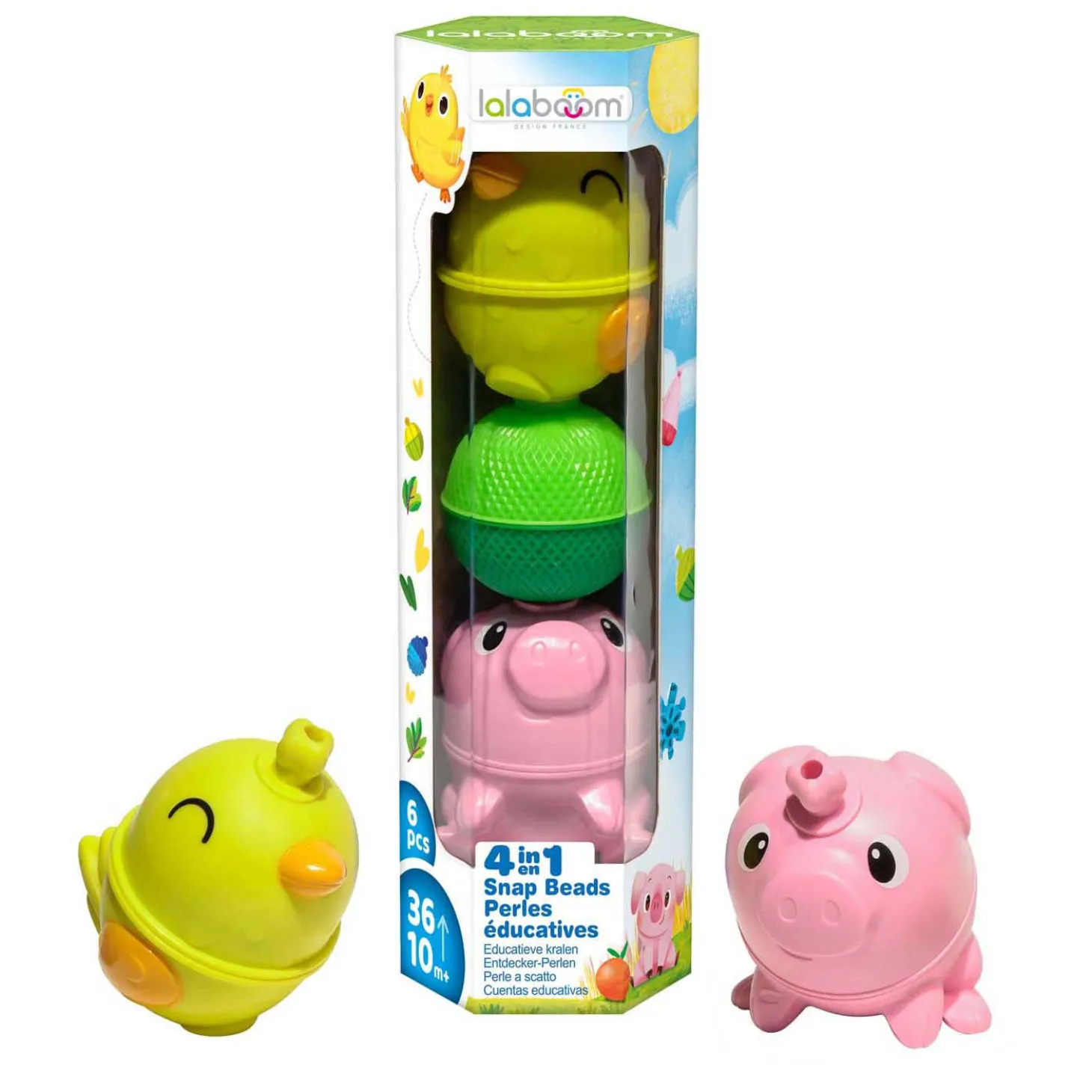 Lalaboom - Set Dieren Kip en Varken - 6st.