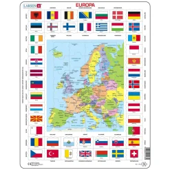 Larsen Kaart Europa met Vlaggen, 70st.