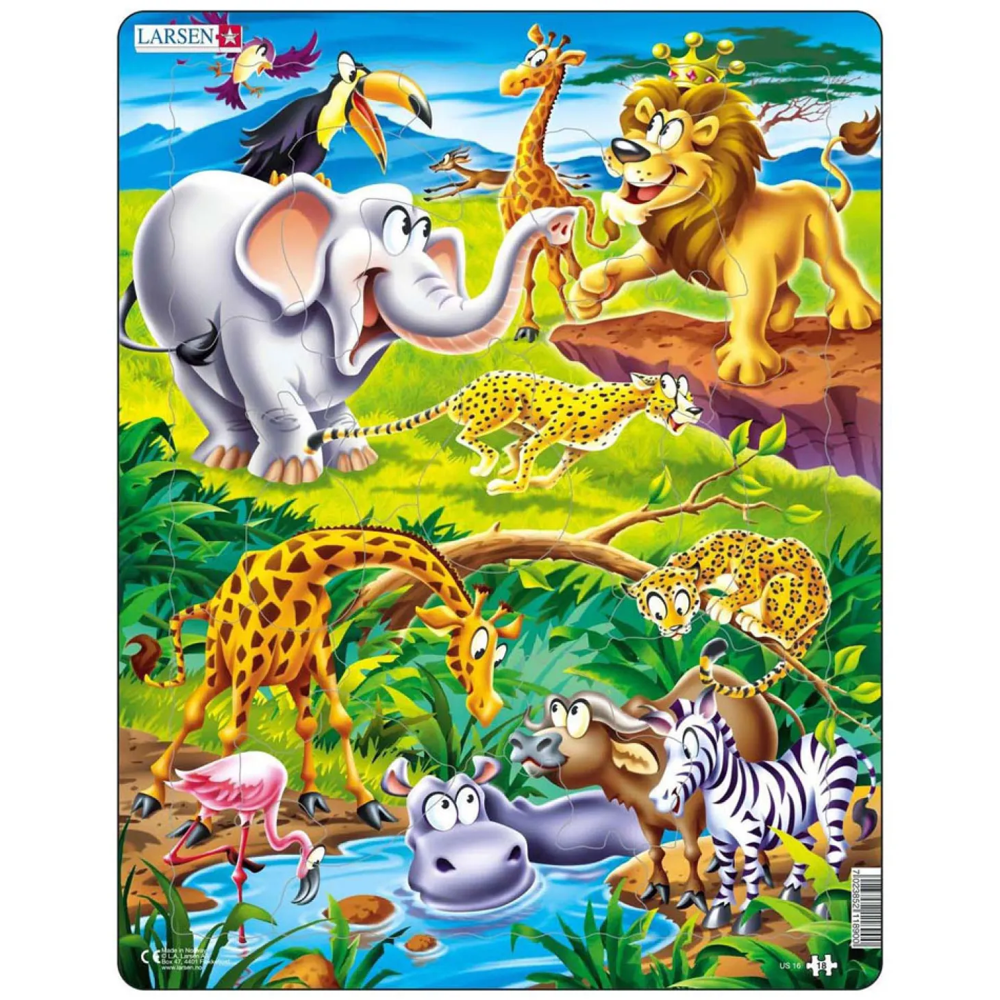 Larsen Legpuzzel Dieren - Op Safari, 18st.