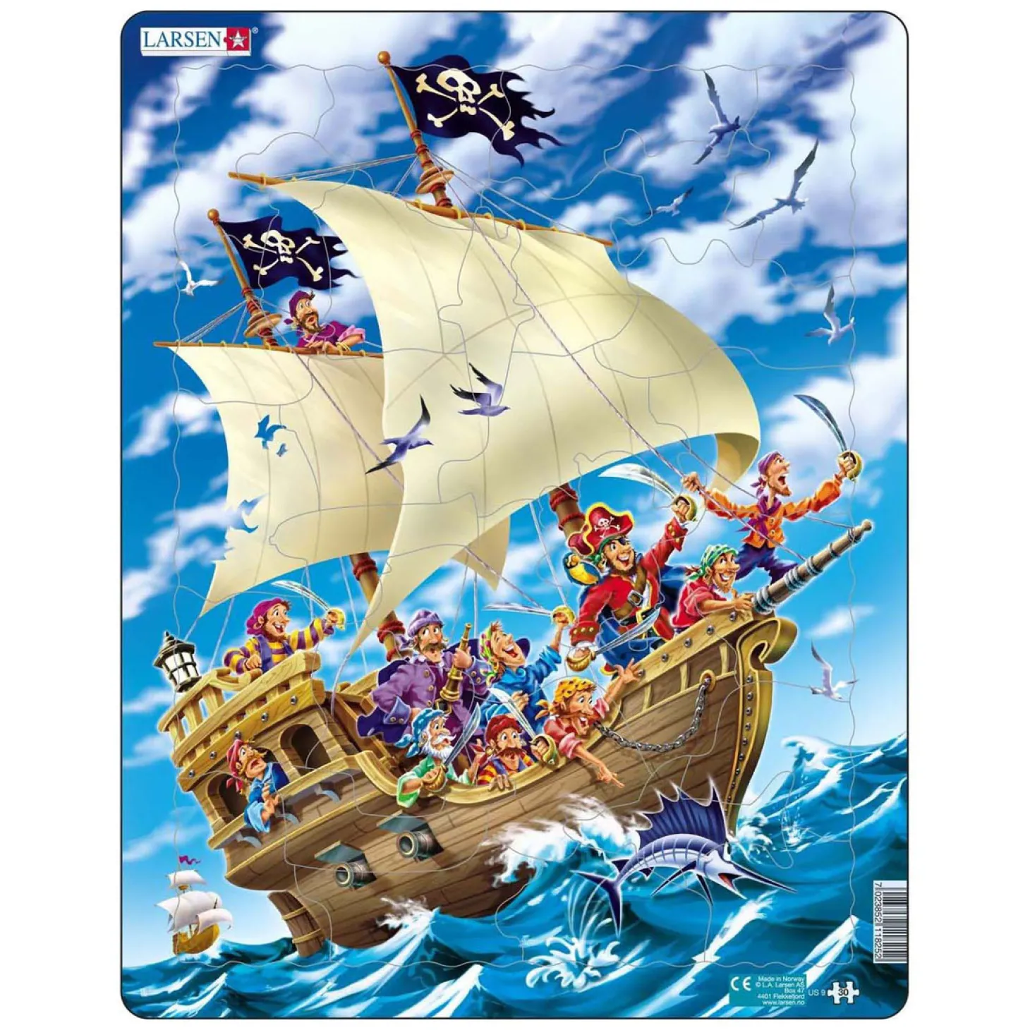 Larsen Legpuzzel Het Piratenschip , 30st.