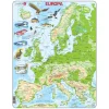 Larsen Legpuzzel Kaart Europa - Geografisch met Dieren, 87st.