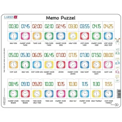 Larsen Memopuzzel Leren Klokkijken Traditionele en digitale klok , 54st.
