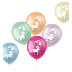 Latex Ballonnen Unicorns & Rainbows, 6st.