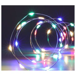 Led Lichtsnoer Zilverdraad, 195cm - Gekleurd