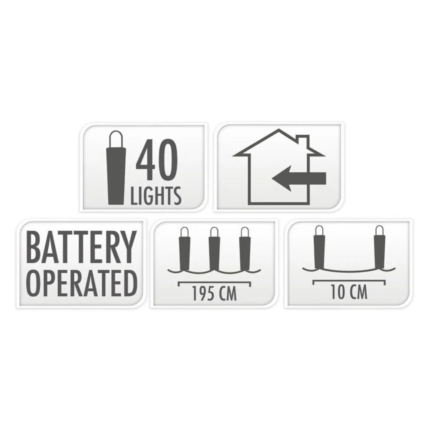 Led Lichtsnoer Zilverdraad, 195cm - Gekleurd