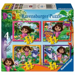 Legpuzzel Dora the Explorer Kom bij het Avontuur! - 4 Puzzels