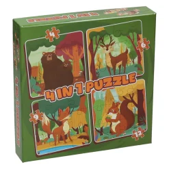 Legpuzzel 4in1 - Bosdieren, 12st.