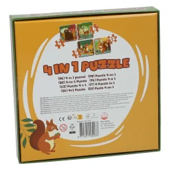 Legpuzzel 4in1 - Bosdieren, 12st.