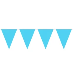 Lichtblauwe Mini Vlaggenlijn, 3mtr.