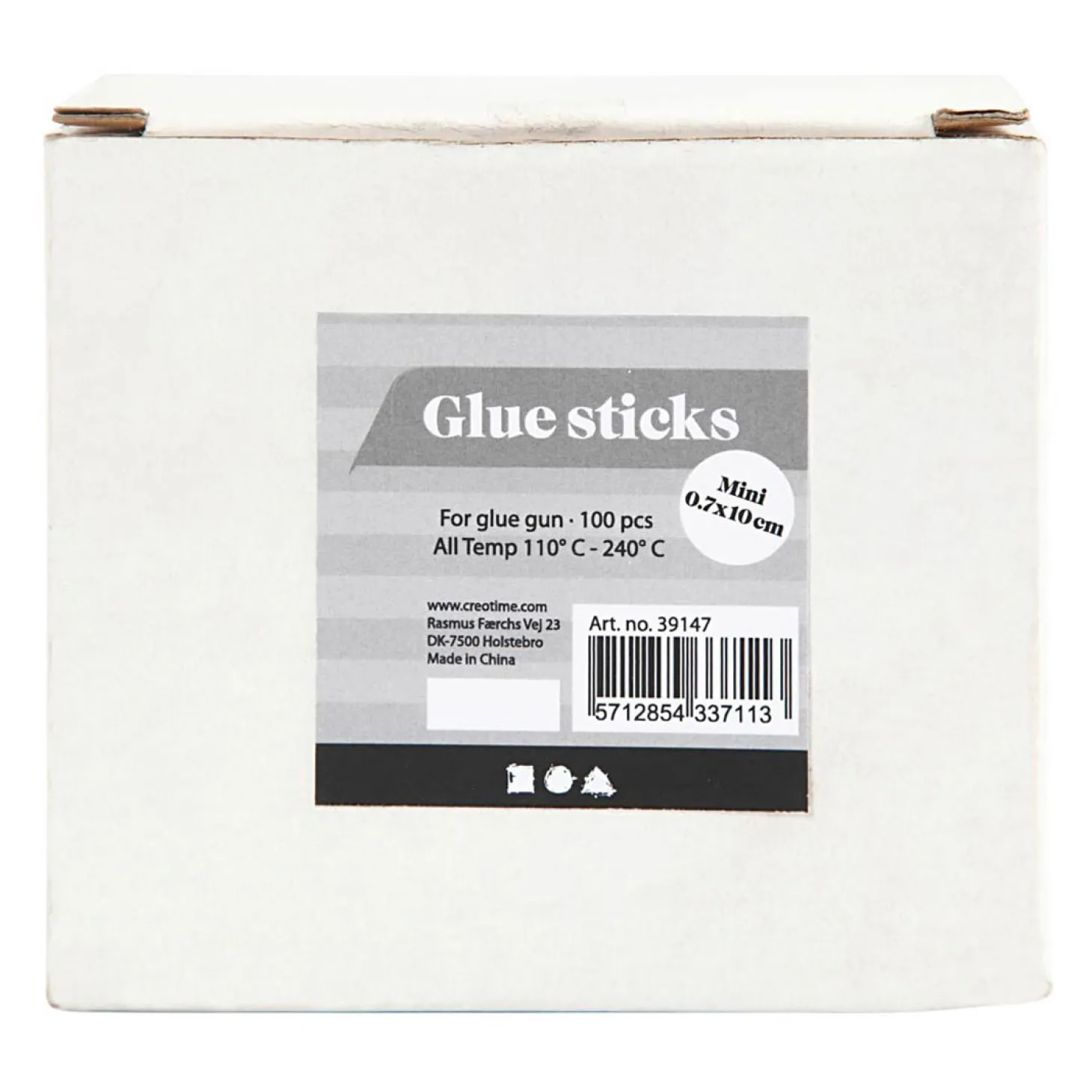 Lijmstiften Goud/Groen/Rood/Zilver, 100st.