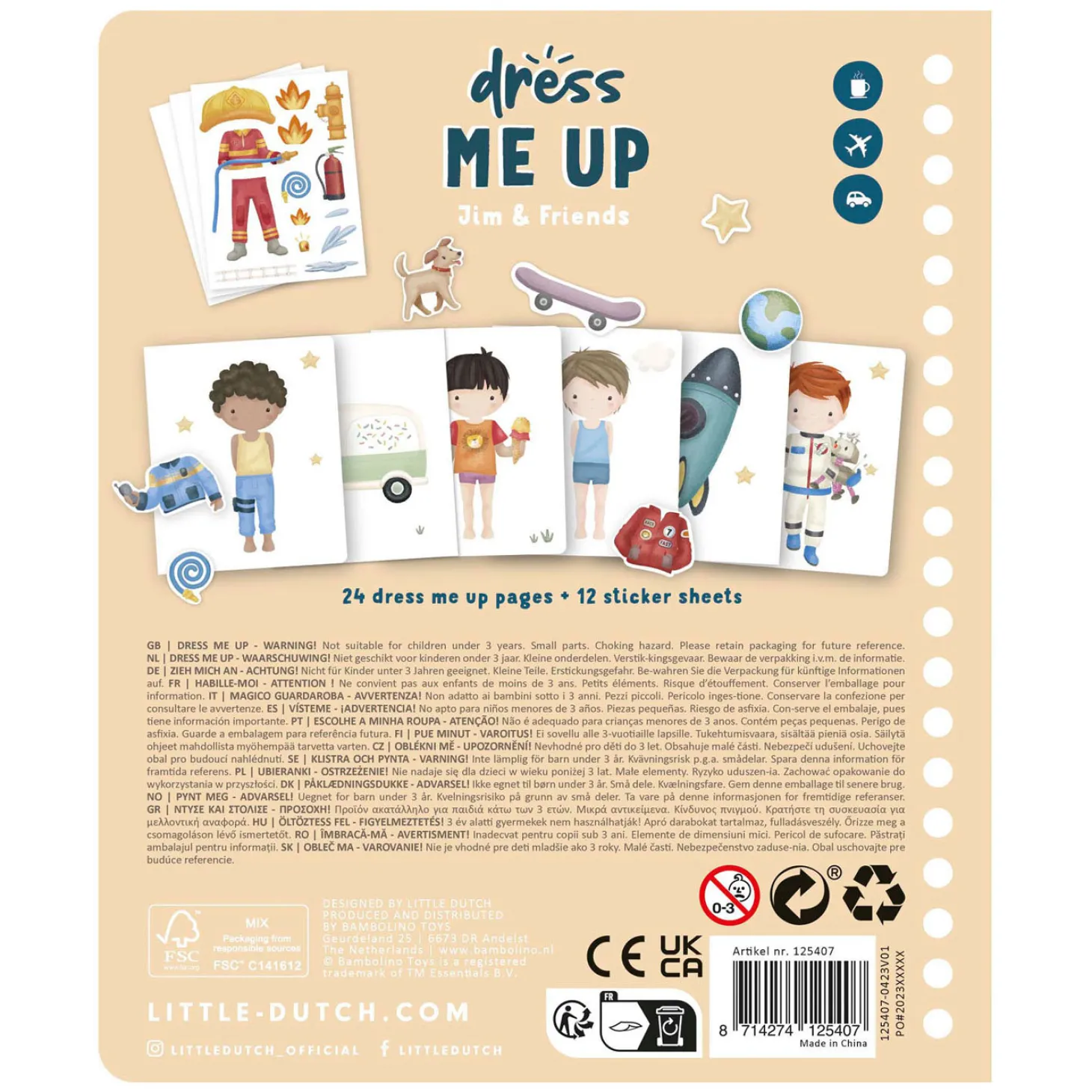 Little Dutch Dress me up Stickerboek - Jim & Vrienden