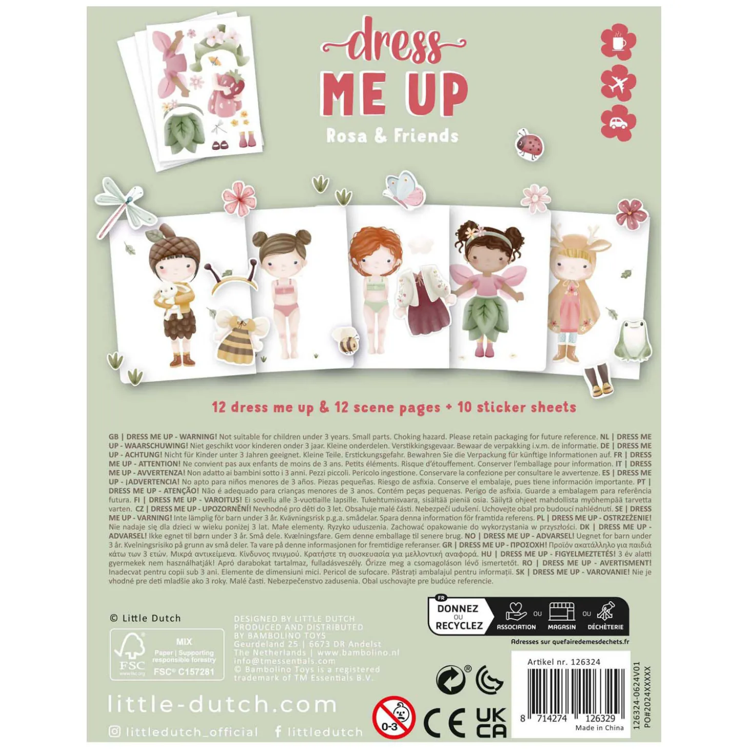 Little Dutch Dress up Stickerboek Rosa Fairy Garden