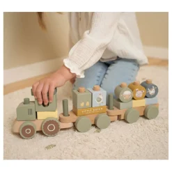 Little Dutch Houten Blokkentrein Tractor Little Farm FSC