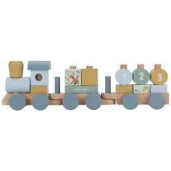 Little Dutch Houten Blokkentrein Forest Friends FSC, 17dlg.