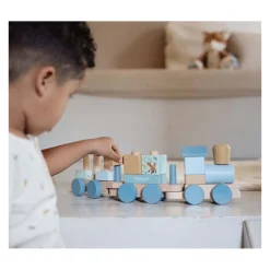 Little Dutch Houten Blokkentrein Forest Friends FSC, 17dlg.