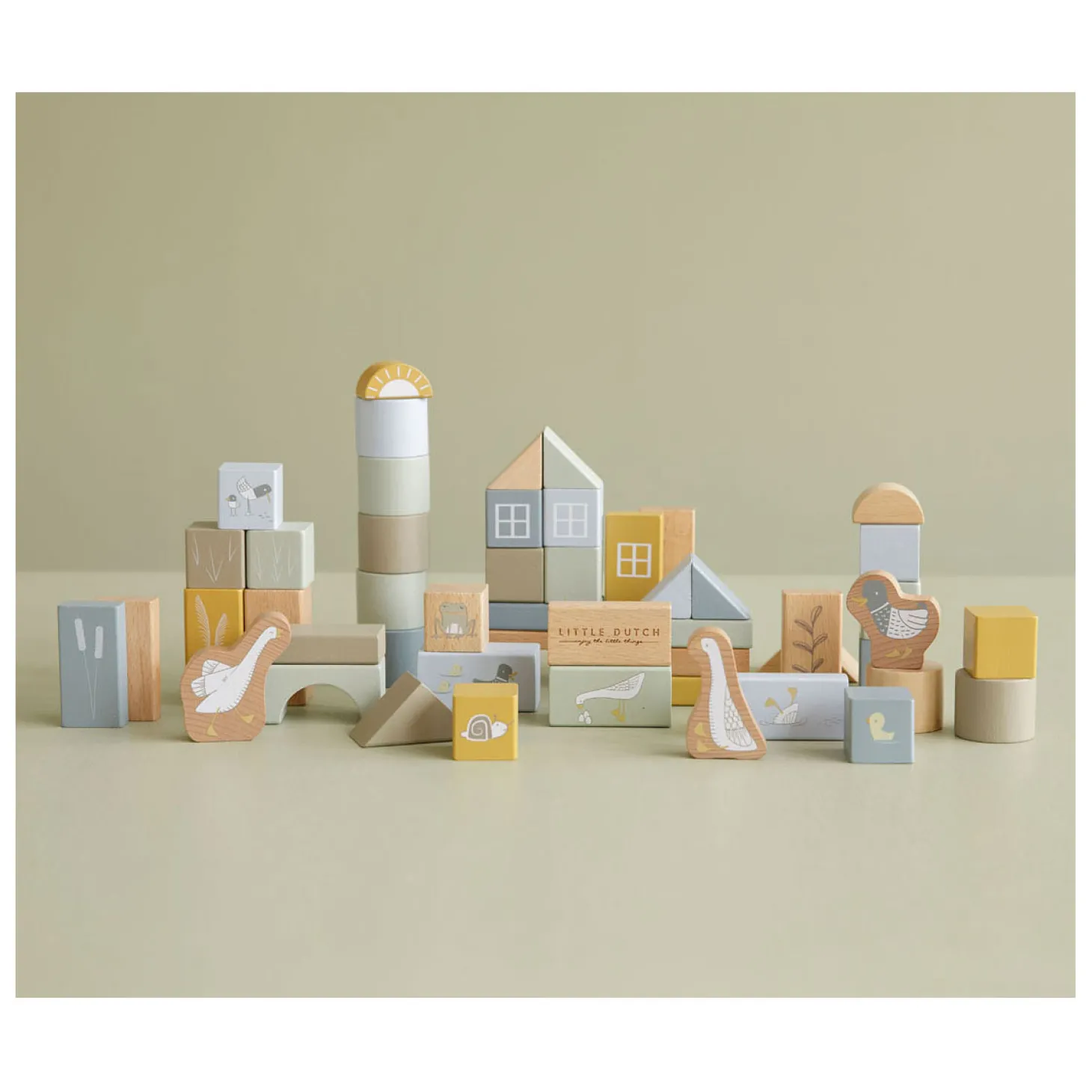 Little Dutch Houten Bouwblokken Blauw in Emmer, 50dlg.