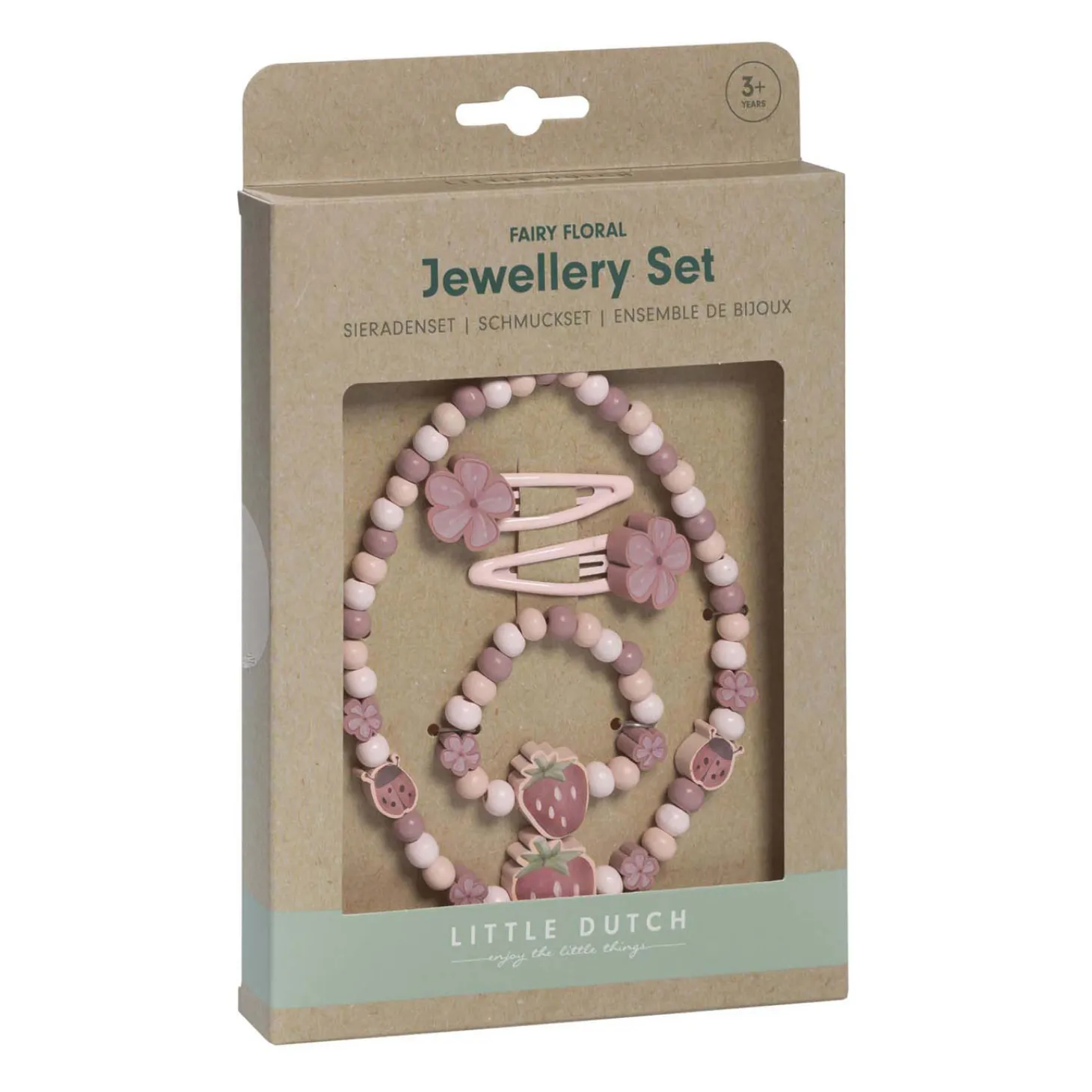 Little Dutch Houten Juwelenset Aardbei, 4dlg.