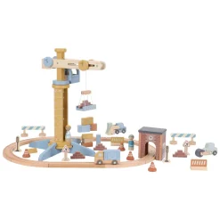 Little Dutch Houten Kraan set met Treinbaan FSC