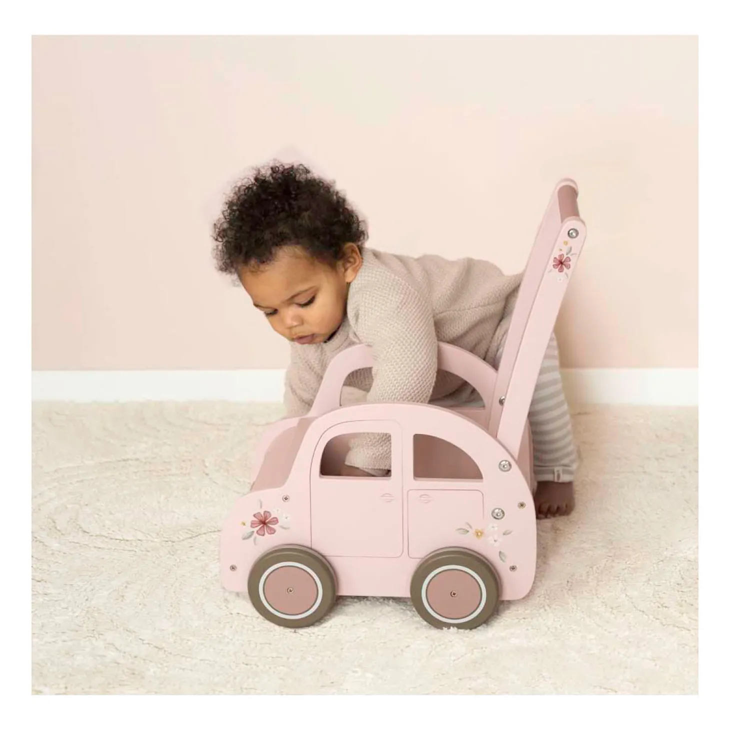 Little Dutch Houten Loopwagen Roze FSC