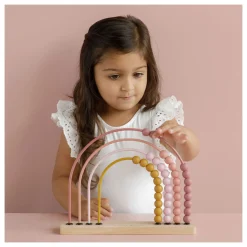 Little Dutch Houten Regenboog Telraam Roze