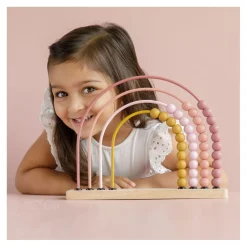 Little Dutch Houten Regenboog Telraam Roze